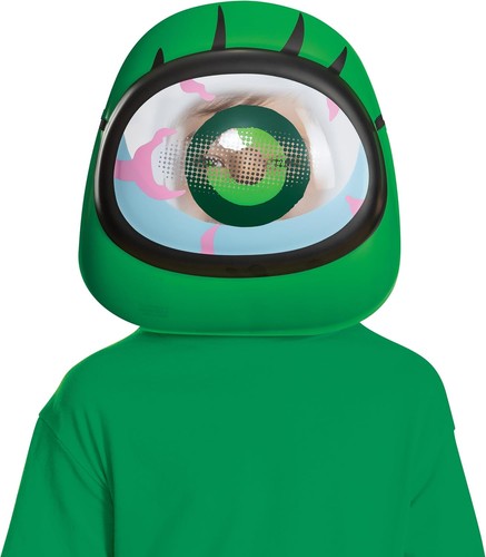 Green impostor plastic mask - green,